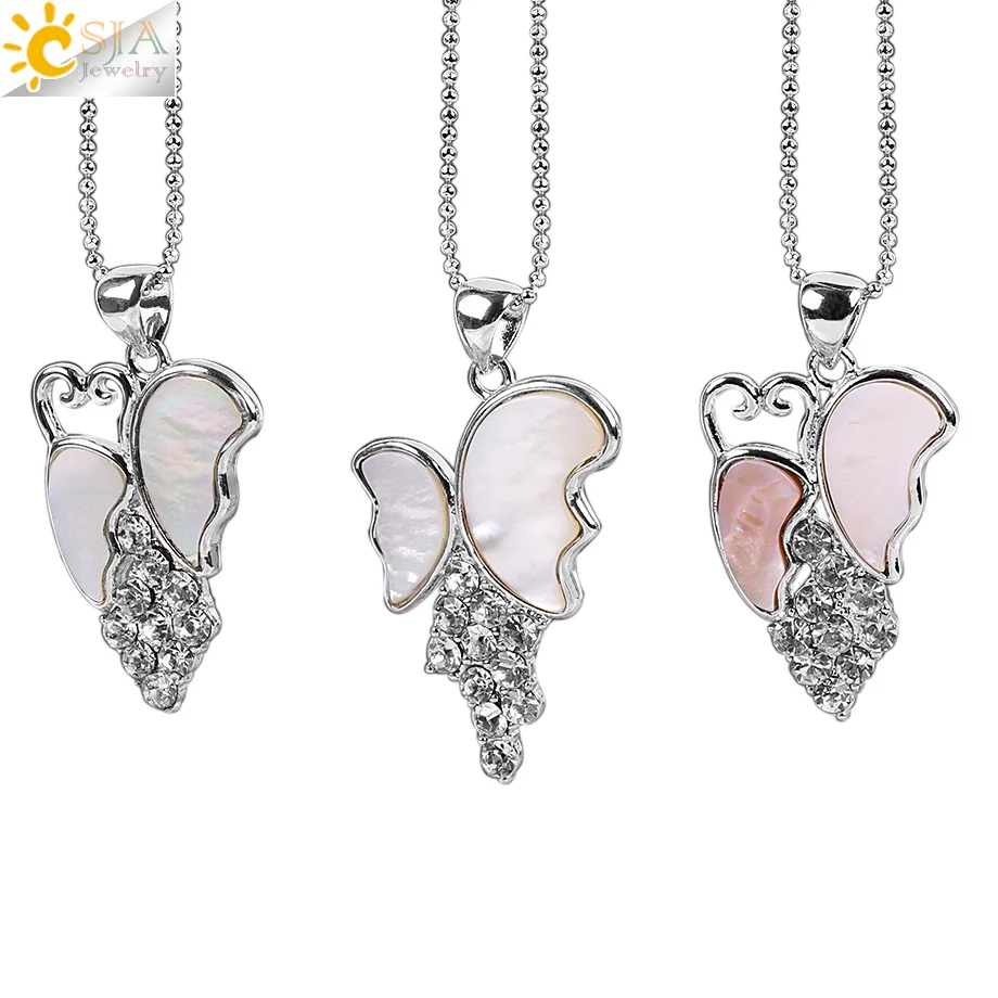 CSJA натуральная белая розовая раковина перламутровая Швабра Бусины Ожерелья