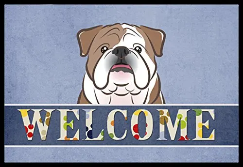 English Bulldog Welcome Indoor or Outdoor Mat Home Kitchen Bathroom Entry Clean Step | Дом и сад