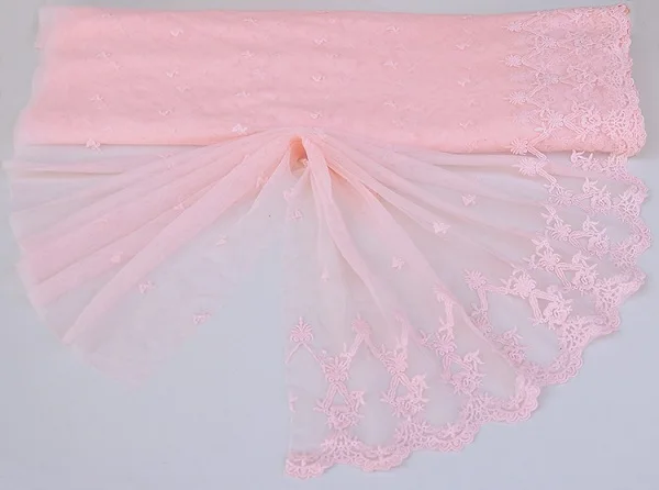 pink 1 метр/упаковка, расширенная сетка, кружево, хлопок, вышивка, розовый/черный/белый цвет, кружевная занавеска/Аксессуары для свадебной вуали X252 - Цвет: pink
