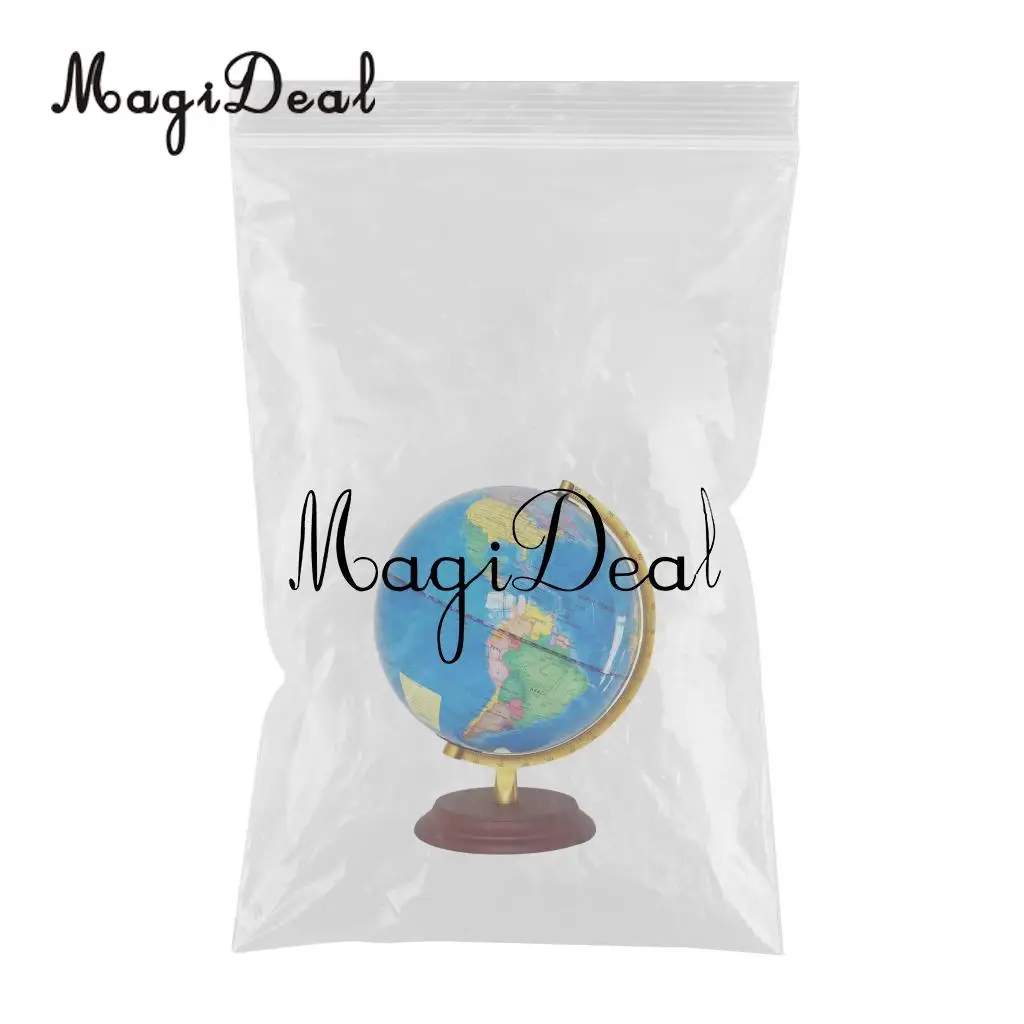 MagiDeal, винтажный светильник 23 см, деревянная основа, металлическая подставка, Карта мира, для дома, школы, офиса, украшения, синий цвет