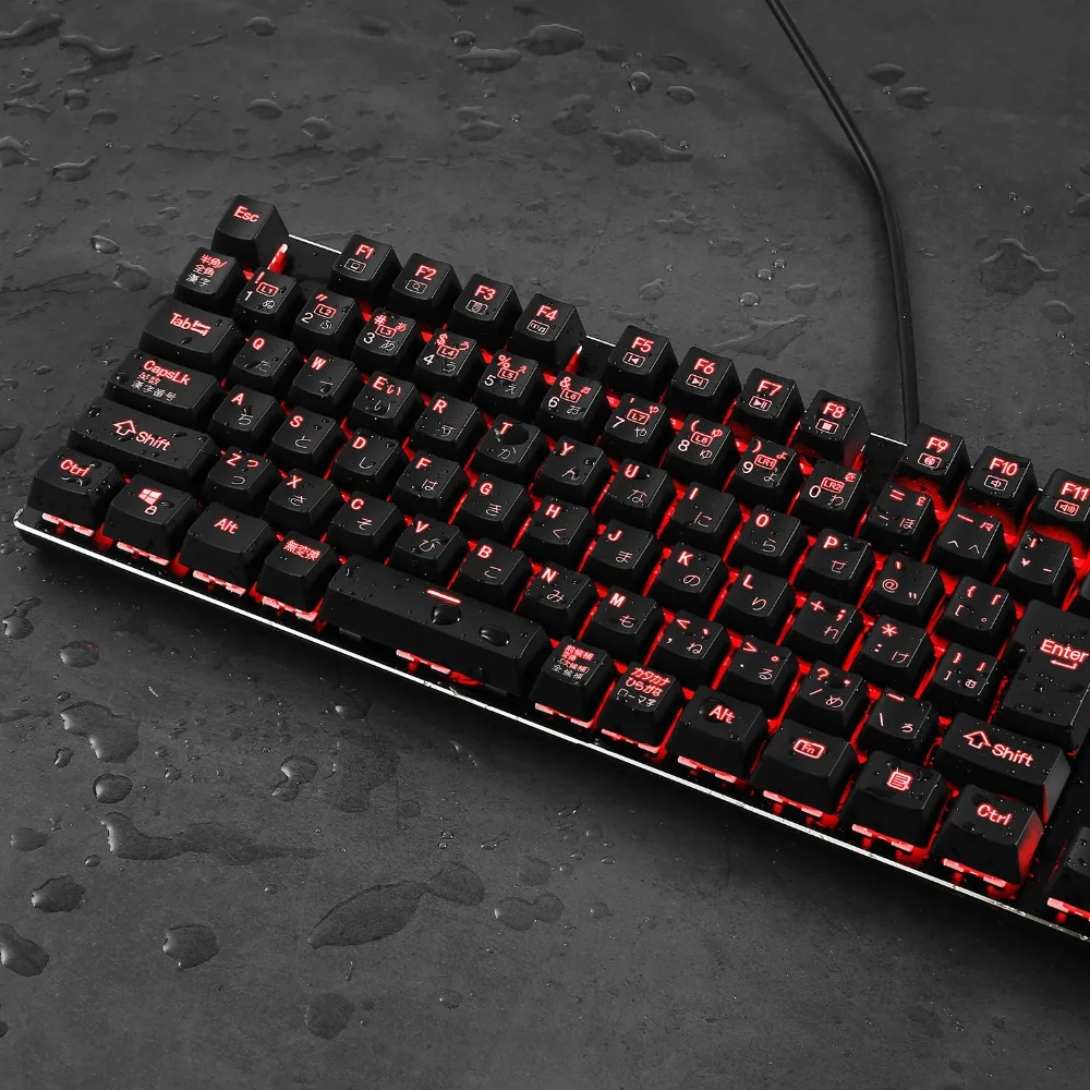 Z88 красный светодиодный Механическая с подсветкой игровая клавиатура японской