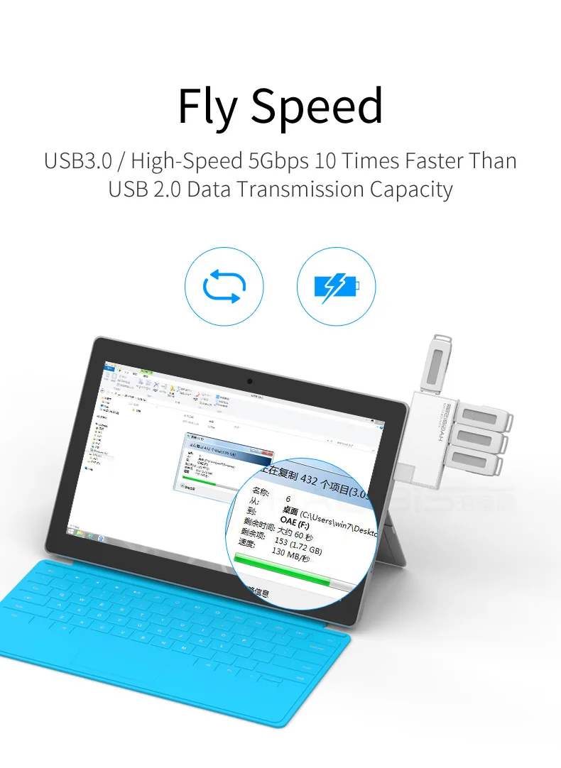 Hagibis 180 градусов вращение USB 3,0 концентратор супер скорость внешний 4 порта Usb разветвитель порт для Macbook Air ноутбук ПК компьютер usb-хаб