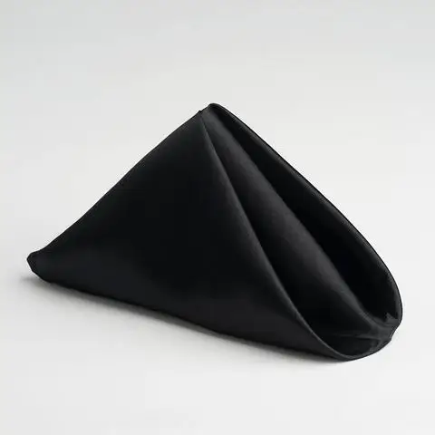 black OurWarm 5 упаковок 1" x 12" атласные льняные салфетки свадебные салфетки карманные ресторанные носовой платок вечерние украшения стола аксессуары - Цвет: black