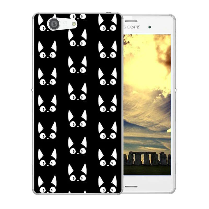 Phone Case For Sony Xperia Z3 Compact mini Soft Silicon Bag Luck Cat Pattern for Back Cover M55W D5803 D5833 TPU Coque |