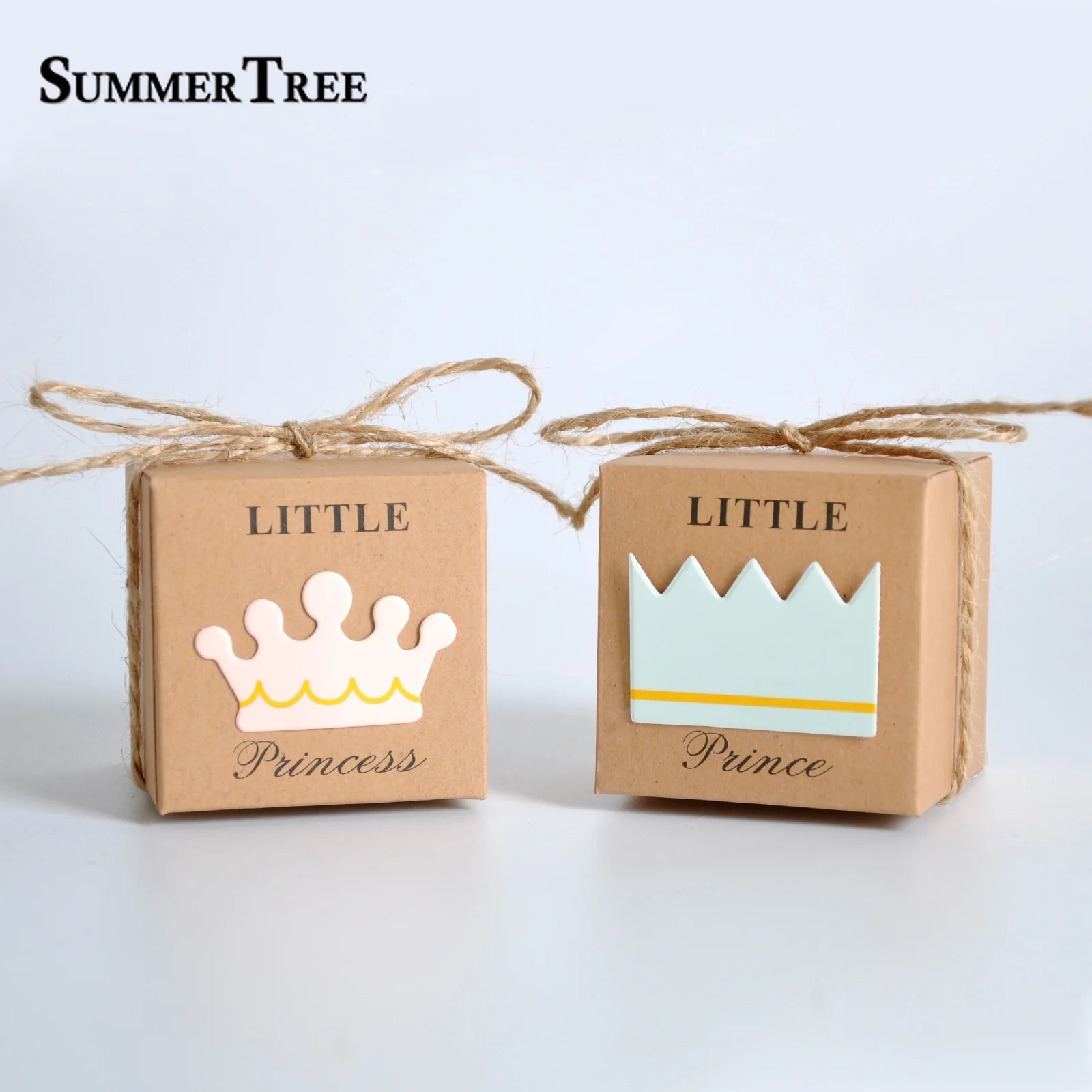 100 шт. коробка конфет Маленький принц принцесса Корона из крафт бумаги подарочные