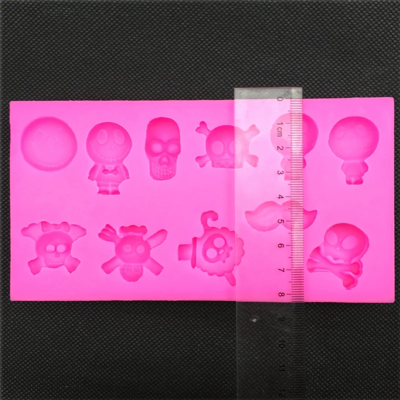 Halloween Skull Shape fondant cake silicone moulds chocolate jelly pastry candy Clay for decoration kitchen Baking tool FT-0185 | Дом и сад