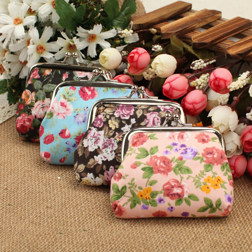 

1pack/lot Floral series coin purse Cute Mini bag Creative Gifts for girls Office School Supplies