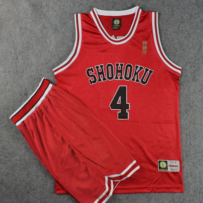 Shohoku, школьная баскетбольная команда, Джерси, топы, рубашка, шорты, набор, Sakuragi Hanamichi, 1-15, топ, штаны, спортивная форма, SLAM DUNK, косплей