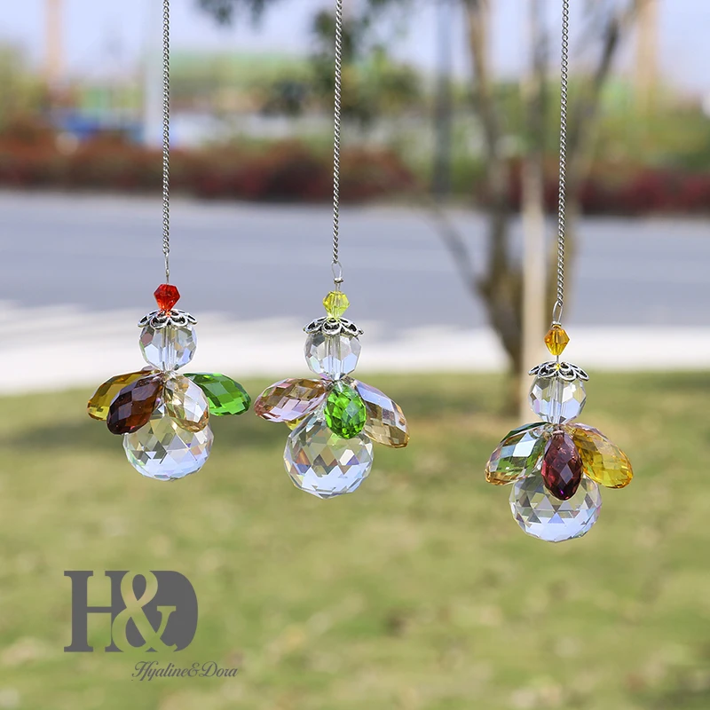 H& D Висячие хрустальные ангелы Suncatcher чакра Радуга производитель ангел-хранитель орнамент Декор окна дома Свадебные сувениры, упаковка из 3