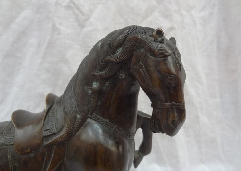 SCY song voge gem S2777 9&quot Chinese Bronze Animal Sculpture Stubborn JiXiang Tang Horse Statue | Дом и сад