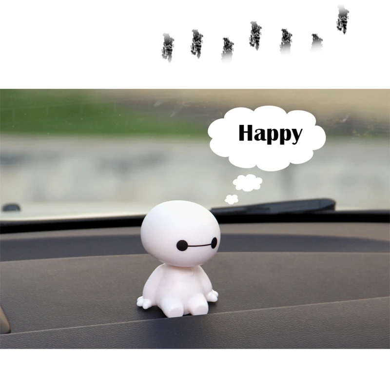 Мультяшный пластиковый робот Baymax Вибрирующая голова фигура Автомобильные