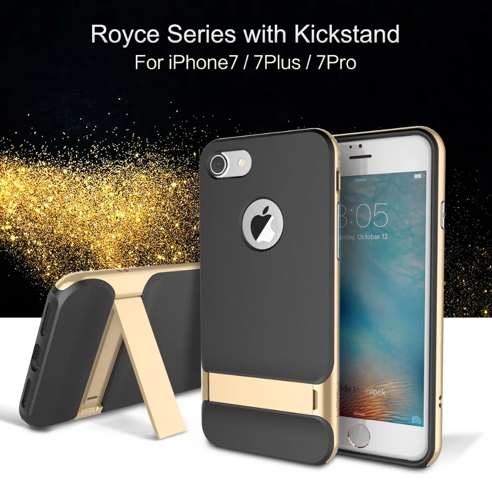 Rock для iphone 7 plus 7, держатель для телефона, чехол royce, подставка, рамка из поликарбоната+ ТПУ, чехол на заднюю панель, Роскошный чехол для iphone 7 plus, чехол