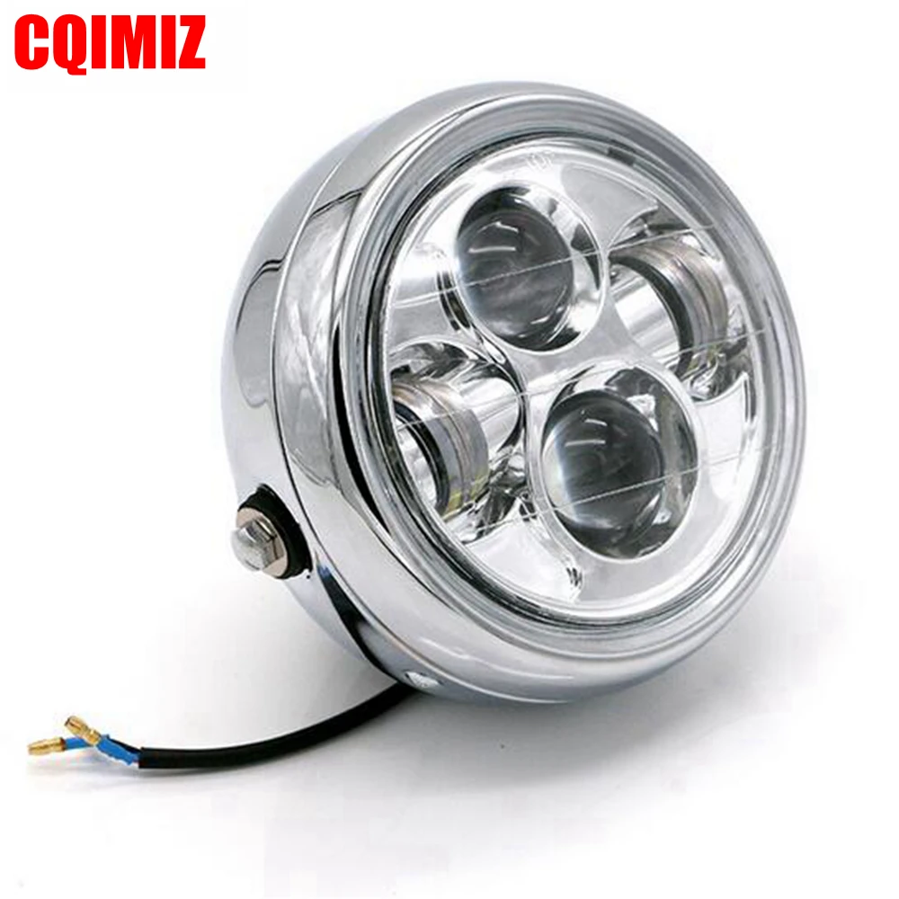 Дальнего ближнего света H4 LED передняя фара мотоцикла для Chopper Cafe Racer CG125 GN125