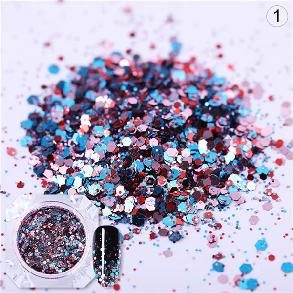 Gradient glitter 1 Ur Sugar Aurora смешанные Блестки для ногтей Порошковая голографическая кристальная Платина блестки Порошковые хлопья гвоздь художественное украшение для УФ-геля DIY - Цвет: Gradient glitter 1