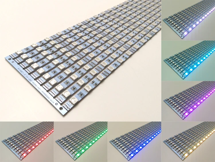 Светодиодный светильник Seven Neon 12 в пост. Тока 500*6 мм 30 шт. 5050 RGB SMD жесткий