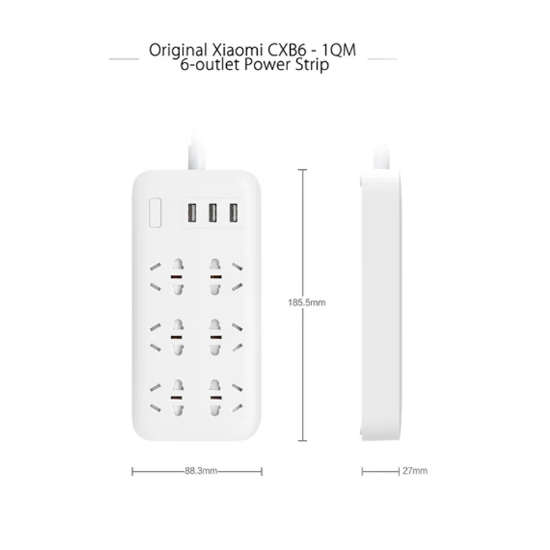 Оригинальный USB разъем Xiaomi Mi CXB6 1QM зарядный удлинитель 2 а Быстрая зарядка 6