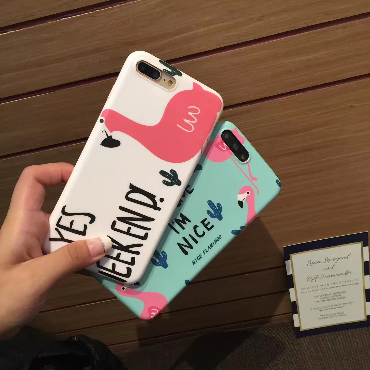 Милый мультфильм Фламинго кактус мягкая IMD телефон чехлы для IPhone 7 случае полоса в