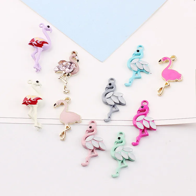 

Ritoule DIY Ювелирные изделия из сплава аксессуары серьги с фламинго и бриллиантами браслеты, подвесные колье серьги с подвесками