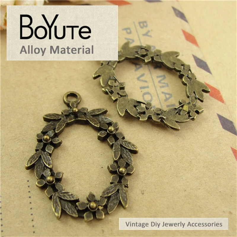 

BoYuTe (50 шт./лот) 32*23 мм цинковый сплав Античная бронза покрытая металлом Diy цветок подвеска круги для изготовления ювелирных изделий