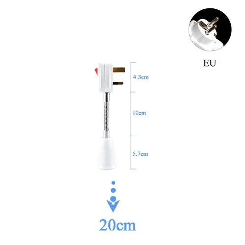 E27 светодиодный расширения держатель лампы удлинитель адаптер ЕС США Plug светодиодный разъем ампулы E27 светодиодный светильник база 6/9/15/20/30/35/60 см - Цвет: 20cm EU Plug