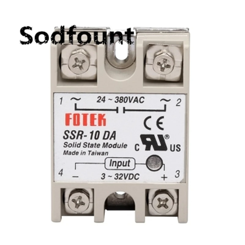 1 шт. твердотельное реле Φ 25A SSR 25DA 10DA 5 24 В постоянного тока до 380 AC 40DA|solid state relay|state