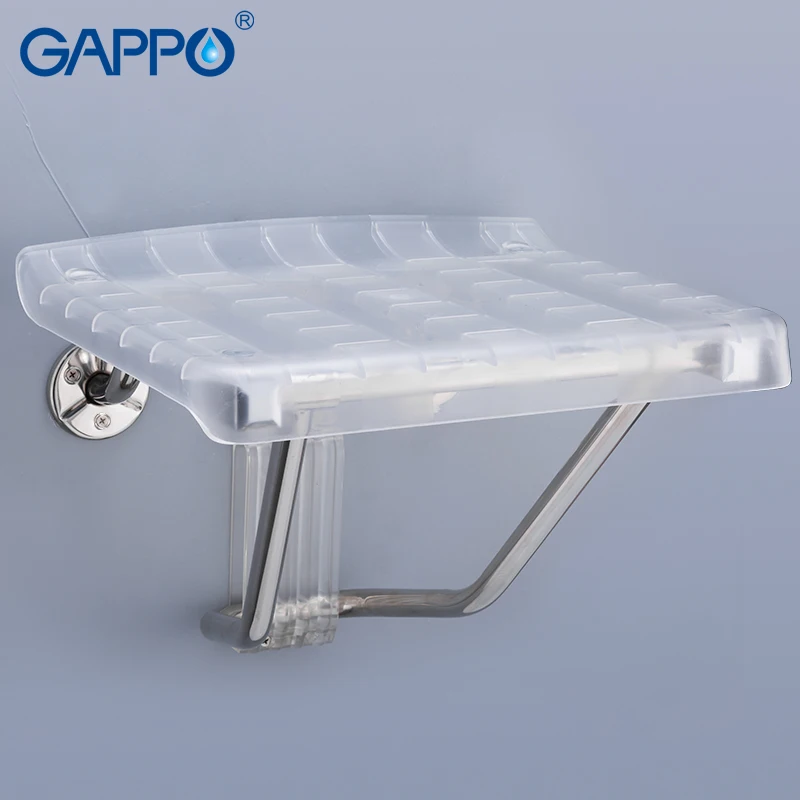 gappo wall mounted chairs bench shower folding seat folding waiting bath bathroom stool solid seat toilet chairs free global shipping