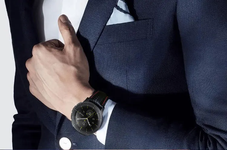 AKGLEADER новейший ремешок для samsung Galaxy Watch S4 42 мм 44 мм из настоящего углеродного волокна Кожаный ремешок Ремешки для наручных часов для samsung gear S3