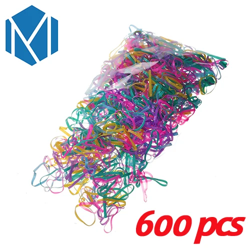 600pcs D 2000/600 шт./пакет ребенок резинки для волос ТПУ Одноразовые эластичные ленты для волос для девочек хвост держатель резинки для волос аксессуары - Цвет: 600pcs D