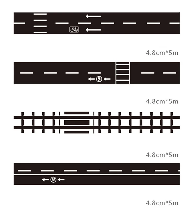 1 шт., 5 м, железная дорога, поезд, кривой дизайн, бумага, Васи, лента, сделай сам, дорожное движение, клейкая лента, скрапбукинг, наклейка, этикетка, маскирующая лента