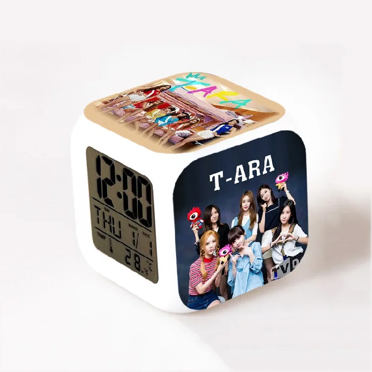 NAOZ016 Kpop группы EXO Bigbang super junior infinite Got7 Kara светодиодный 7 цветов Вспышка Изменение ночной Светильник будильники reloj despertador - Цвет: NAOZ016