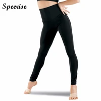 speerise ladies high waisted spandex leggings full length dance pants plus size waistband elastic waist leggings