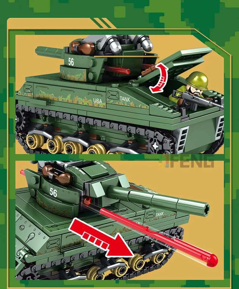 Military Series M4 Sherman Medium Tank model building blocks Empires Army figure bricks Compatible toys children gift | Игрушки и хобби