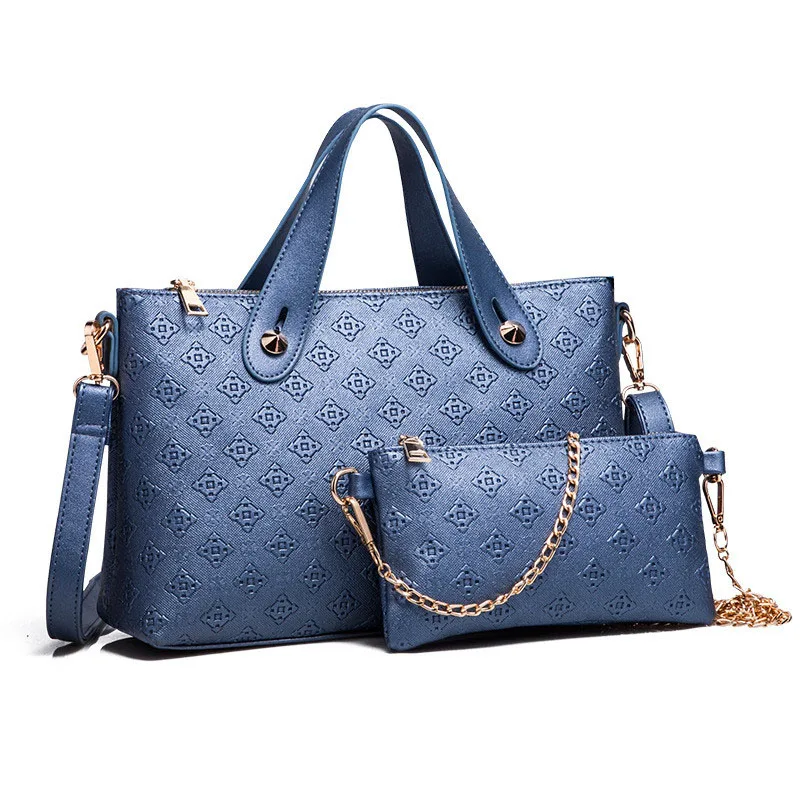 Women's handbags Embossed Composite Bags PU leather Crossbody Hand Shoulder Bag Diamond Pattern Totes Set bag for Lady | Багаж и сумки