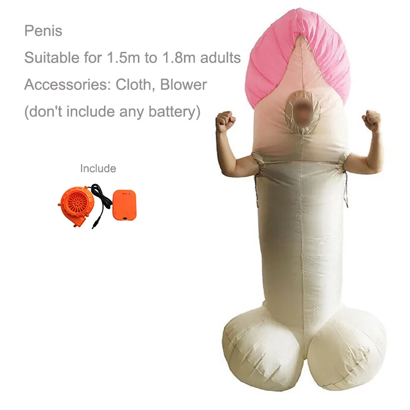 Inflatabe пениса нарядное платье сексуальное надувной Уилли ручка ночь Вилли вечерние комбинезон забавная Косплэй для комбинезон для взрослых - Цвет: Pink Color