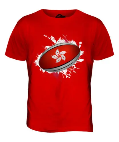 Гонконг регби мяч SPLATTER Мужская футболка Топ подарок чемпионат мира Спорт | одежда