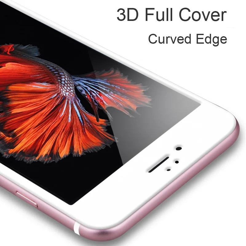 Romiky 3D изогнутый край полное покрытие Из Закаленного Стекла Для iPhone 7 6S plus Мягкая