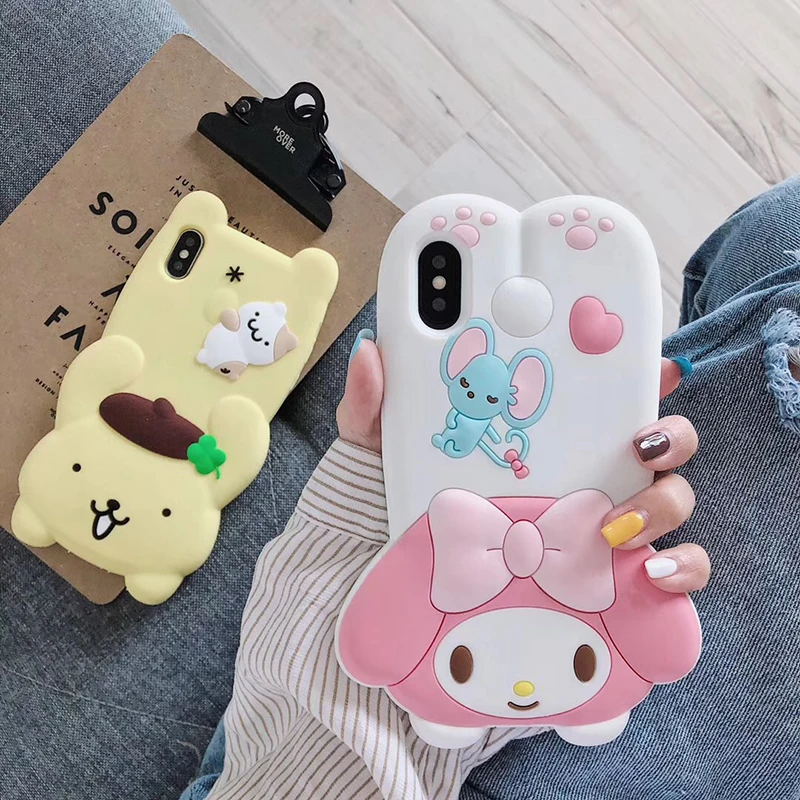 3D супер милый японский мультфильм Мелодия Cinnamoroll Мягкий силиконовый чехол для телефона для iphone X XR XS MAX 6S 7 8 plus чехол для собаки