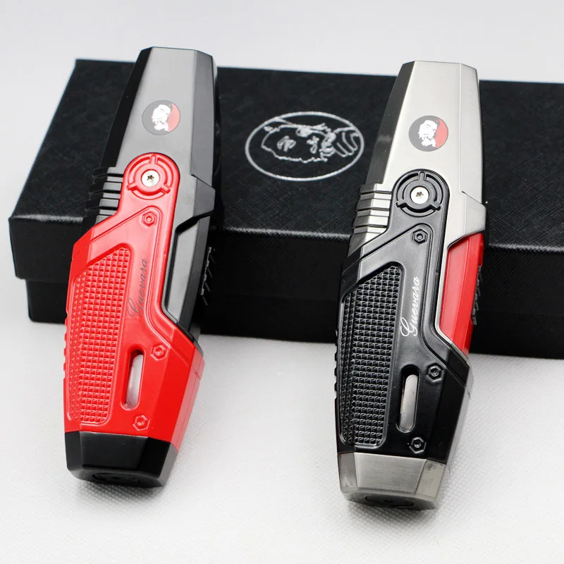 GUEVARA металлический 2 факел Jet Flame настольная Зажигалка для сигарет подходит COHIBA |