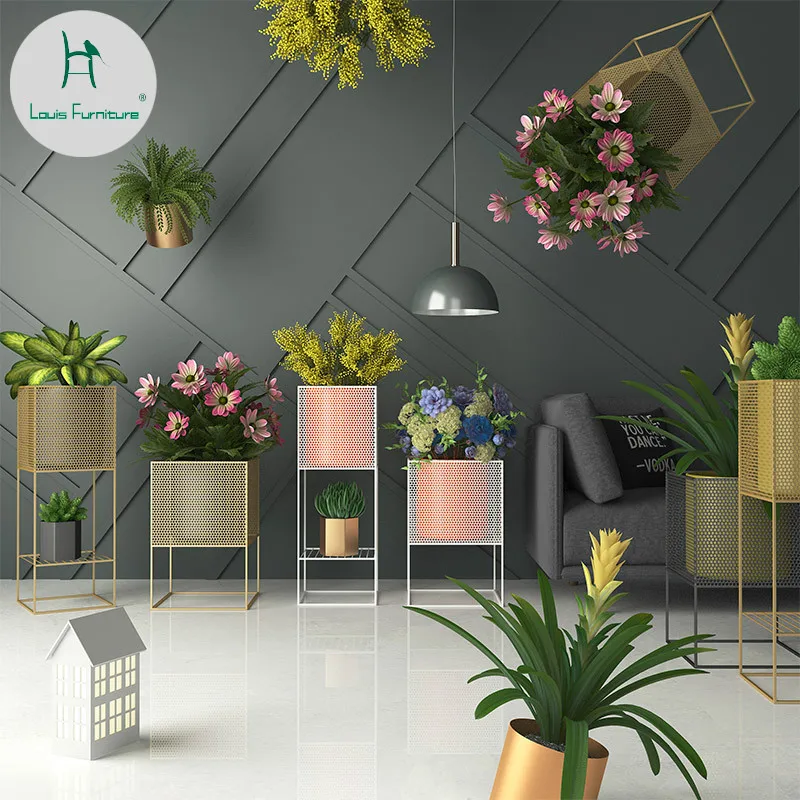 

Louis Fashion Plant Shelves Modern Iron Simple