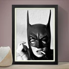 Печать плаката Летучая мышь Женская курительная, черно-белая фотография супергероя девушка взрослая Художественная Картина на холсте модный Настенный декор