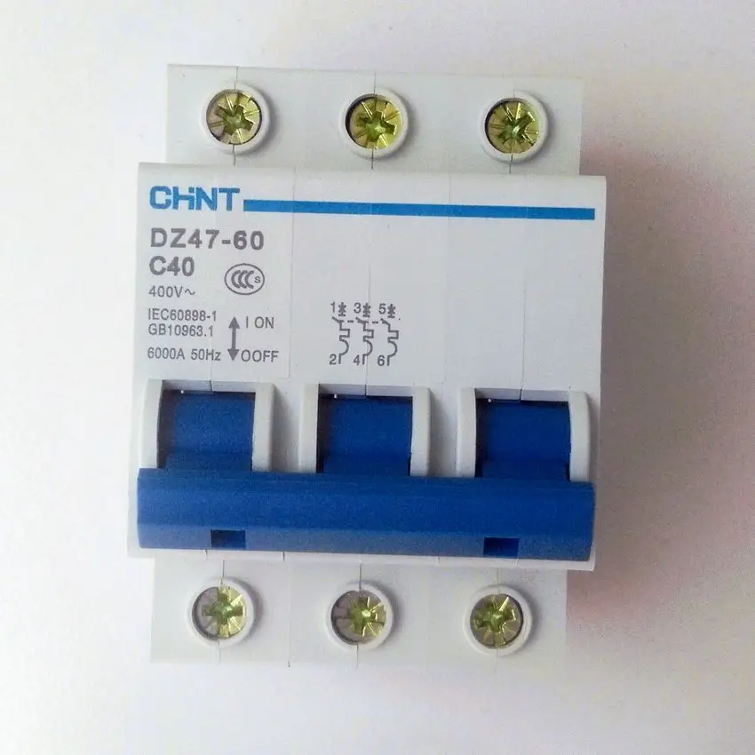 Мини-автоматический выключатель CHINT C45N DZ47-60 3 полюса C40A 400V MCB | Обустройство дома