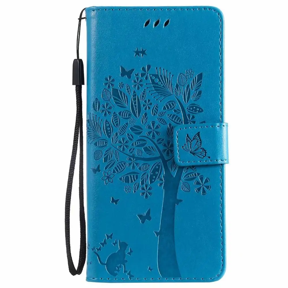 Флип Чехол Для huawei P20 lite P10 плюс защитный чехол кожаный кошелек кошка дерево для