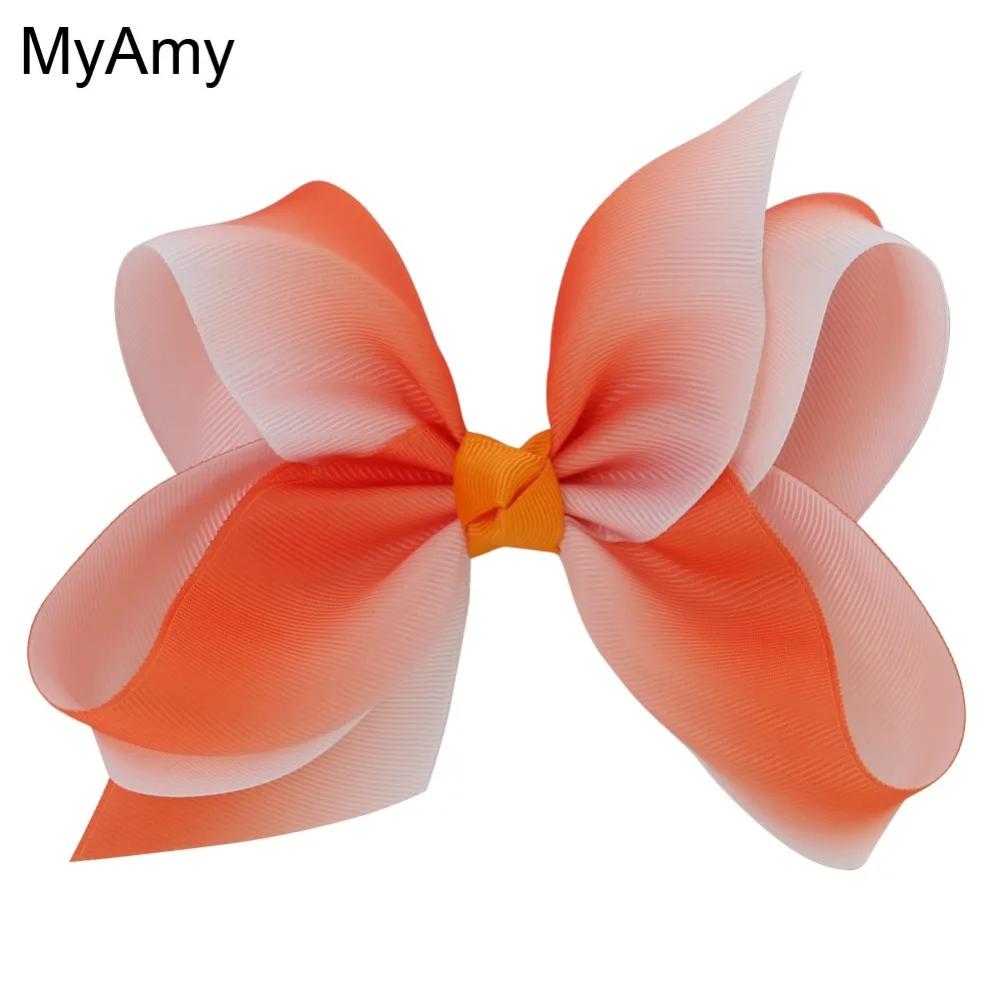 MyAmy 24pcs/lot 6'' grosgrain ribbon hair bows WITH alligator clips boutique rainbows bow girls hairbow For Teens Gift | Детская