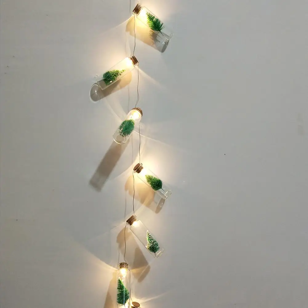 Kaigelin 10 LED Рождественская елка стеклянная банка для бутылок гирлянда на открытом