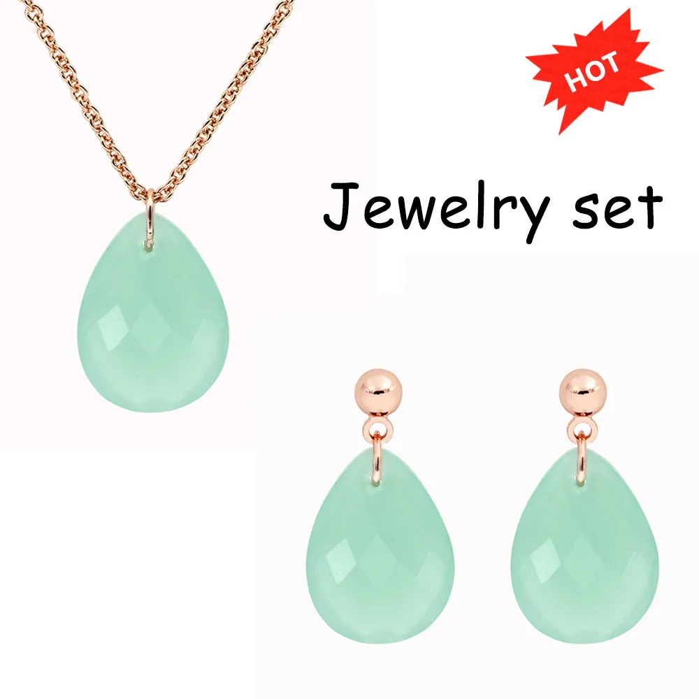 Женский ювелирный комплект из колье и серёг розовое золото 7 цветов | Украшения