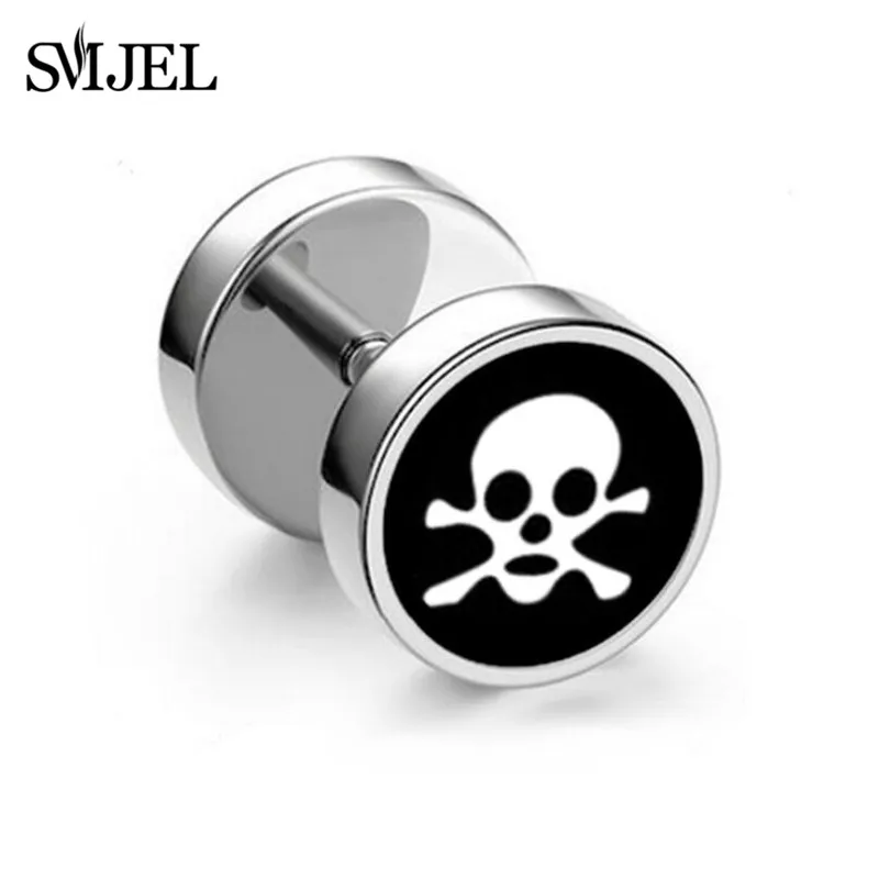 SMJEL Черная Нержавеющая Сталь Поддельные обманщик беруши калибр, Ювелирное Украшение для тела Пирсинг серьги для мужчин унисекс Новинка
