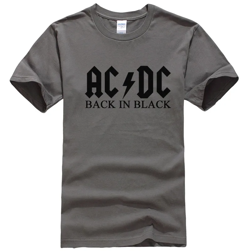 Dark gray Стиль,, хлопок, футболки AC DC, брендовая мужская футболка, металлическая рок-группа, футболки с принтом AC/DC, XS-2XL, T394 - Цвет: Dark gray
