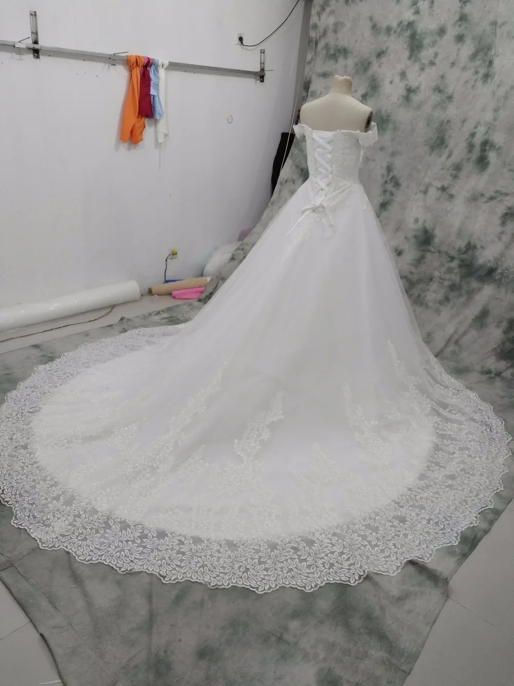 

New Arrival Luxurious Lace Wedding Dress 2017 Sweetheart off the Shoulder High Quality Soft Tulle Robe de mariage Bridal Dresses