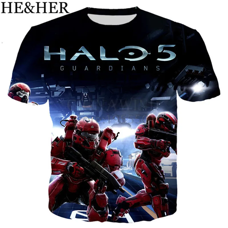 Новый модный стиль футболка для мужчин/женщин популярные halo wars игры футболки с 3D