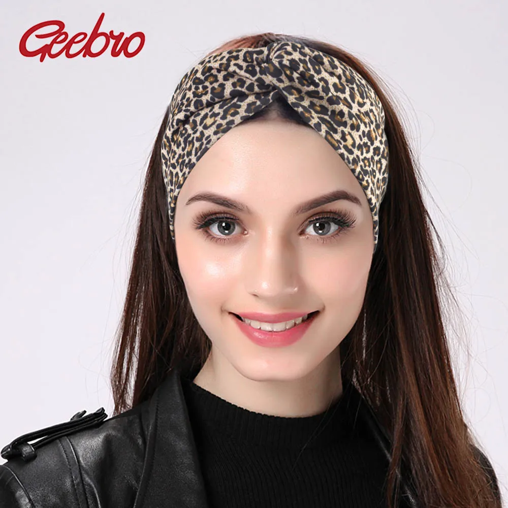 

Geebro Women's Twist Headband Elastic Stretch Hairbands Fashion Plain Turban Headbands Yoga Headwrap Spa Head Band for Girls